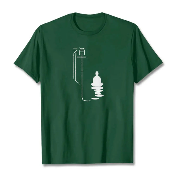 Buddha Stones Zen Buddha Tee T-shirt - Forest Green / S - T-Shirts