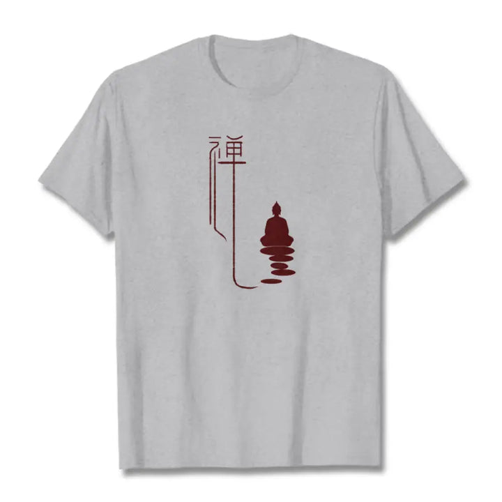 Buddha Stones Zen Buddha Tee T-shirt - Light Grey / S - T-Shirts
