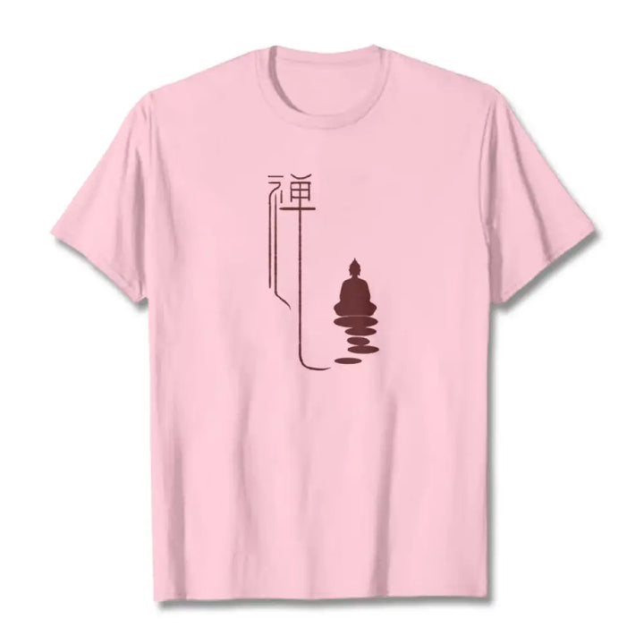 Buddha Stones Zen Buddha Tee T-shirt - Light Pink / S - T-Shirts