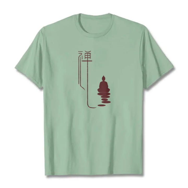 Buddha Stones Zen Buddha Tee T-shirt - Pale Green / S - T-Shirts