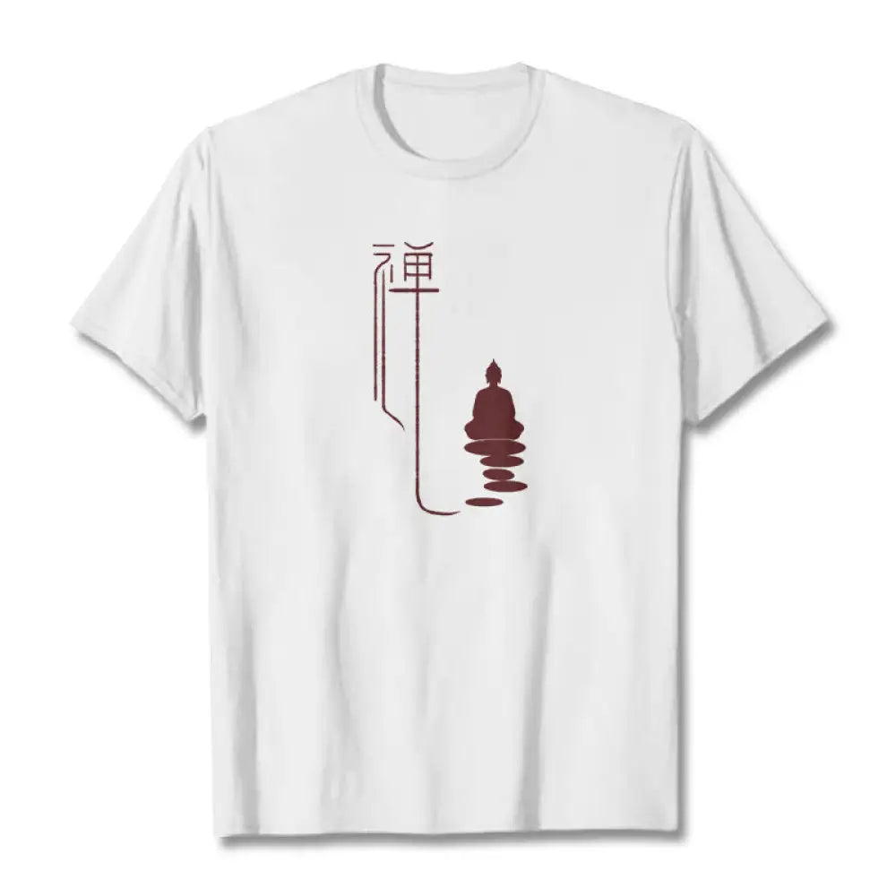 Buddha Stones Zen Buddha Tee T-shirt - White / S - T-Shirts