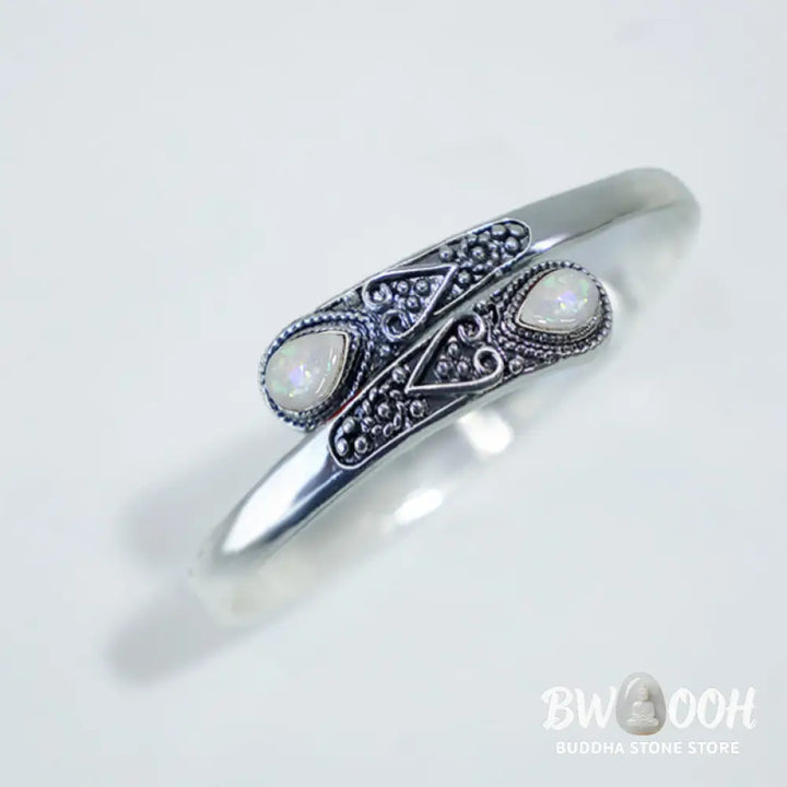 Buddha Stones Zircon Water Drop Pattern Healing Cuff Bracelet Bangle - BWOOOH - Bracelet Bangle