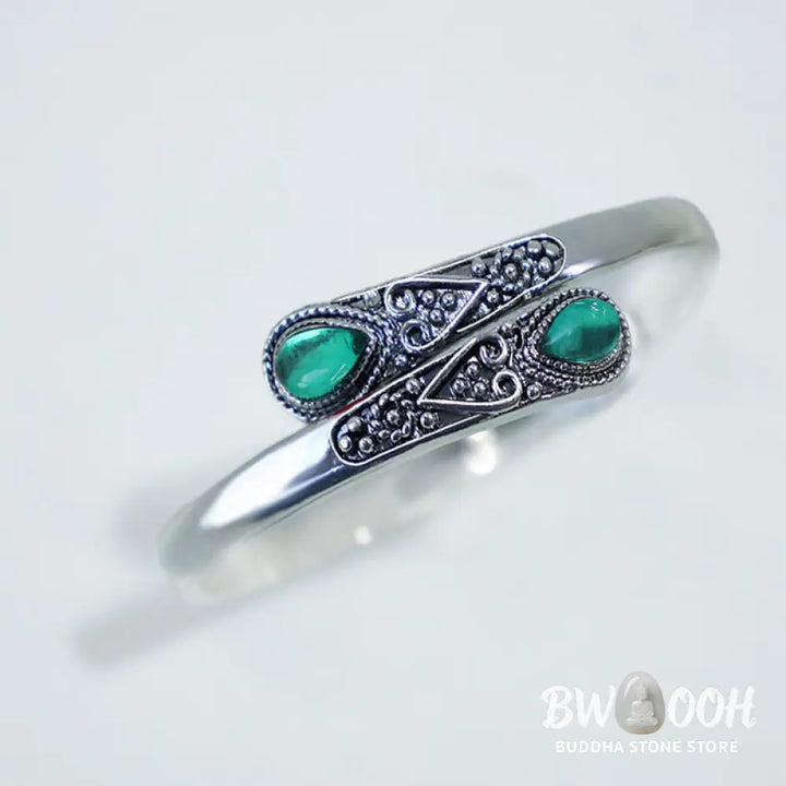 Buddha Stones Zircon Water Drop Pattern Healing Cuff Bracelet Bangle - BWOOOH - Bracelet Bangle