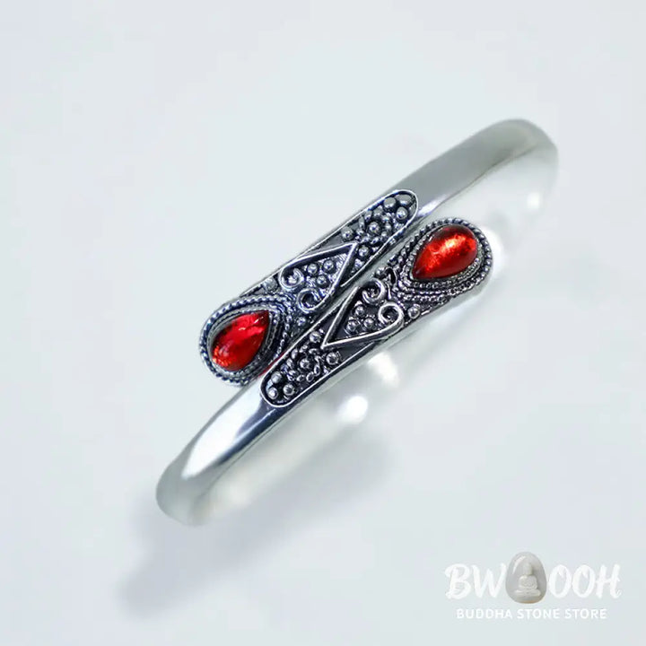 Buddha Stones Zircon Water Drop Pattern Healing Cuff Bracelet Bangle - BWOOOH - Bracelet Bangle