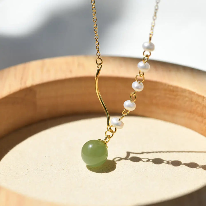 BWOOOH Natural Hetian Jade Pearl Luck Bead Necklace Pendant spiritual jewelry