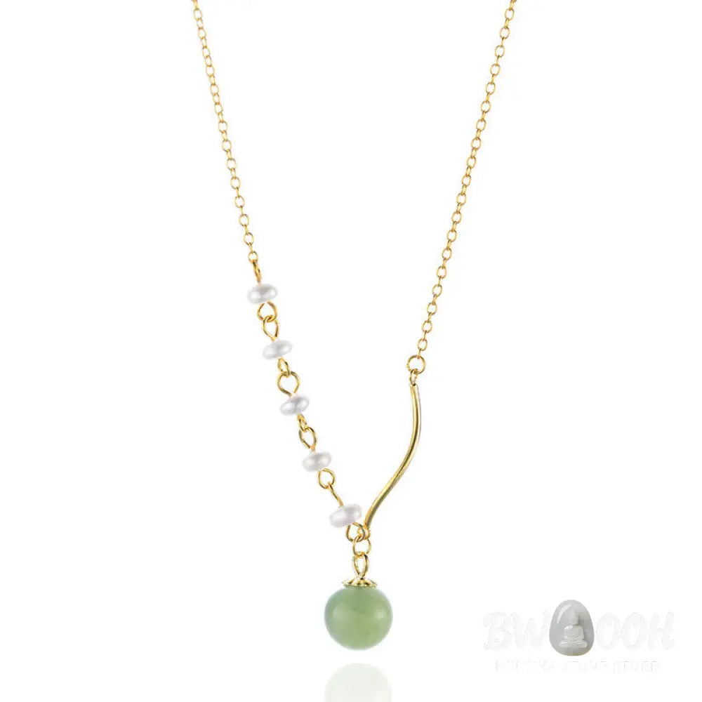 Buddha StonesNatural Hetian Jade Pearl Luck Bead Necklace Pendant - BWOOOH - Hetian Jade(Prosperity♥Abundance)