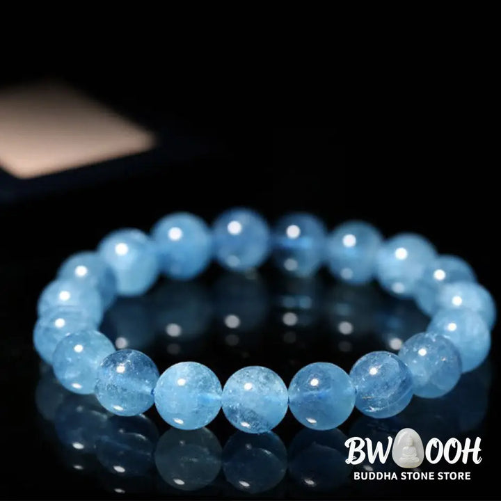 Buddhastoneshop Aquamarine Beads Peace Healing Bracelet - BWOOOH - Bracelet