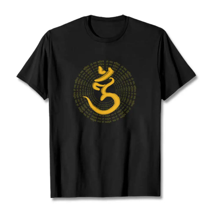 BWOOOH 108 OM NAMAH SHIVAYA Mantra Sanskrit Tee T-shirt - Black / S - T-Shirts