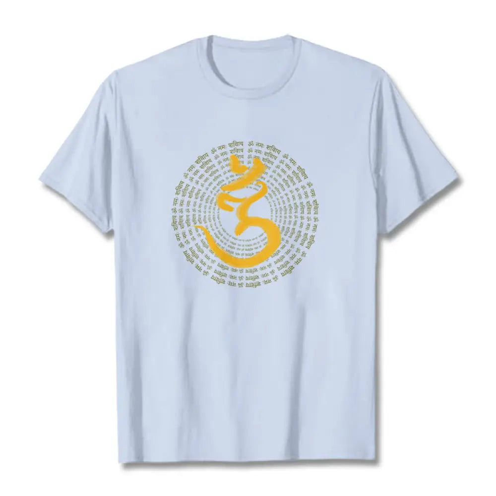 BWOOOH 108 OM NAMAH SHIVAYA Mantra Sanskrit Tee T-shirt - LightCyan / S - T-Shirts