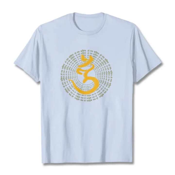 BWOOOH 108 OM NAMAH SHIVAYA Mantra Sanskrit Tee T-shirt - LightCyan / S - T-Shirts