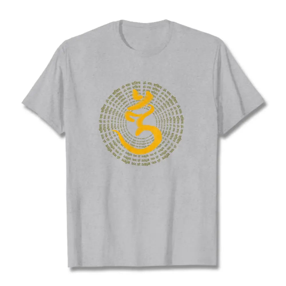 BWOOOH 108 OM NAMAH SHIVAYA Mantra Sanskrit Tee T-shirt - LightGrey / S - T-Shirts