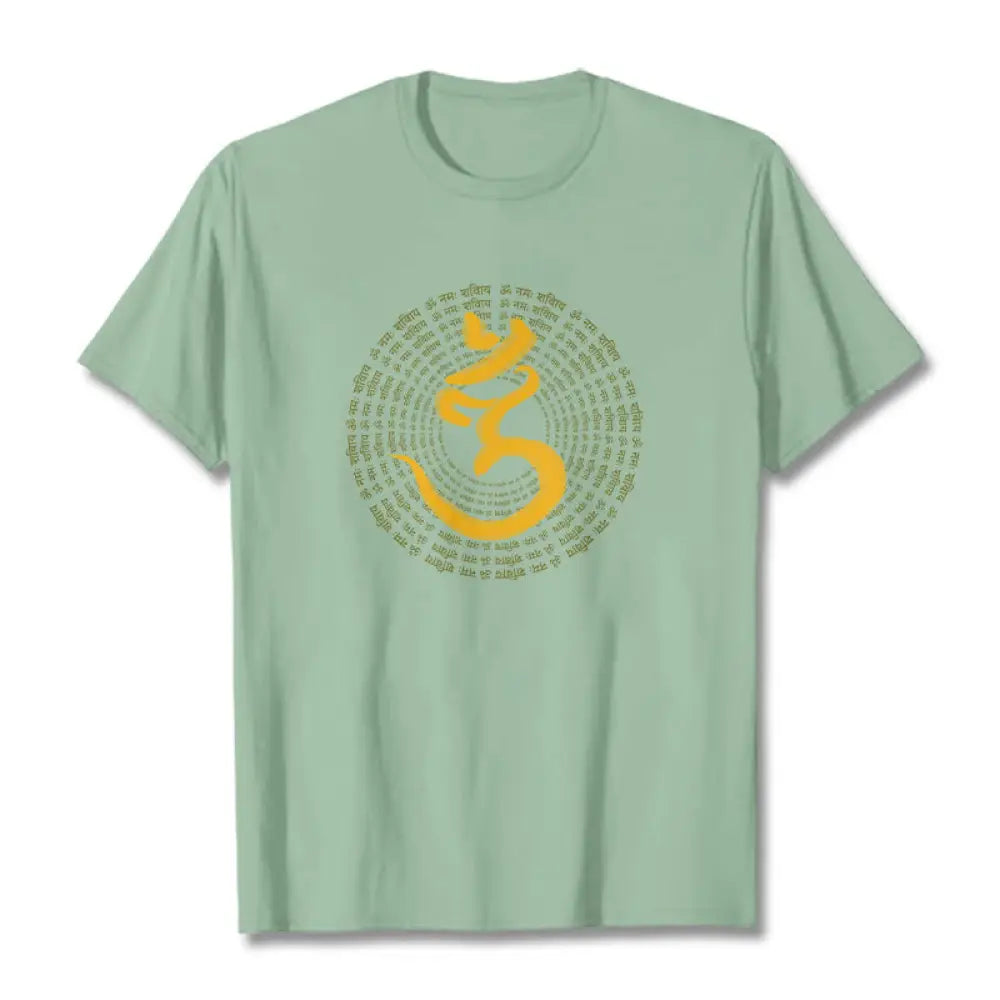BWOOOH 108 OM NAMAH SHIVAYA Mantra Sanskrit Tee T-shirt - PaleGreen / S - T-Shirts