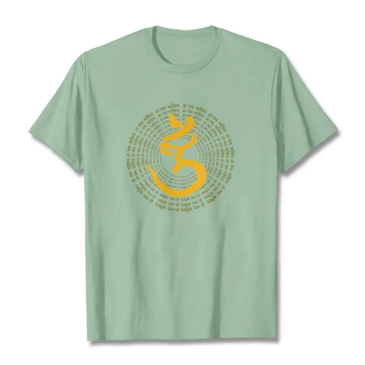BWOOOH 108 OM NAMAH SHIVAYA Mantra Sanskrit Tee T-shirt - PaleGreen / S - T-Shirts