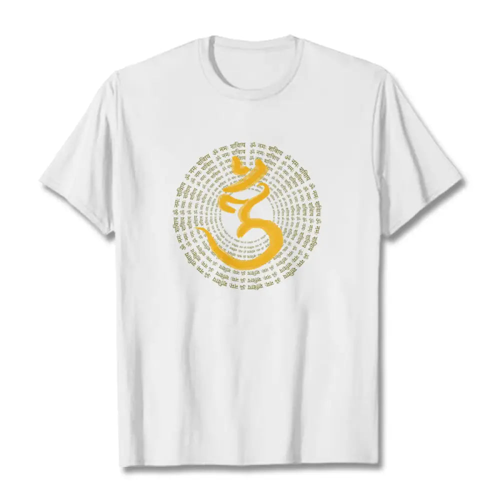 BWOOOH 108 OM NAMAH SHIVAYA Mantra Sanskrit Tee T-shirt - White / S - T-Shirts