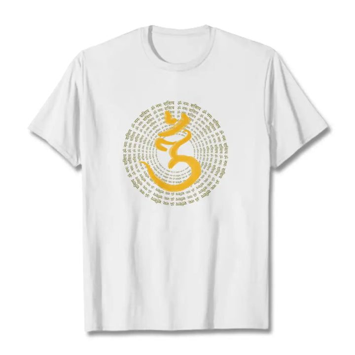 BWOOOH 108 OM NAMAH SHIVAYA Mantra Sanskrit Tee T-shirt - White / S - T-Shirts