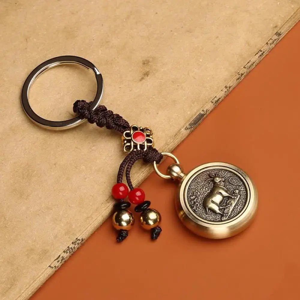 BWOOOH 12 Chinese Zodiac Blessing Wealth Fortune Keychain - Goat - Key Chain