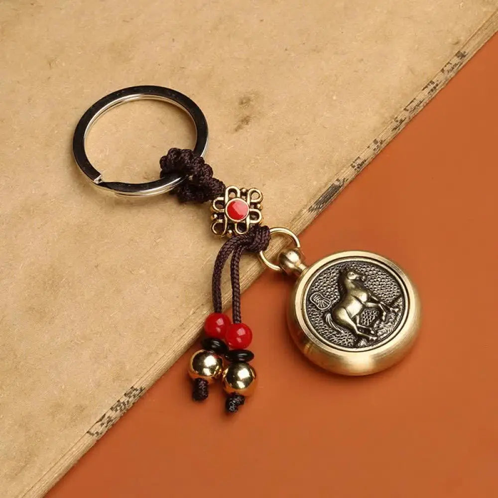 BWOOOH 12 Chinese Zodiac Blessing Wealth Fortune Keychain - Horse - Key Chain
