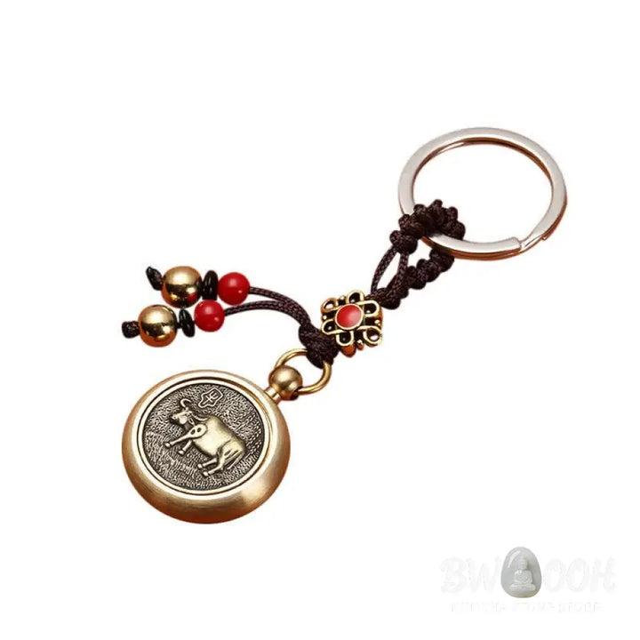 BWOOOH 12 Chinese Zodiac Blessing Wealth Fortune Keychain - Key Chain