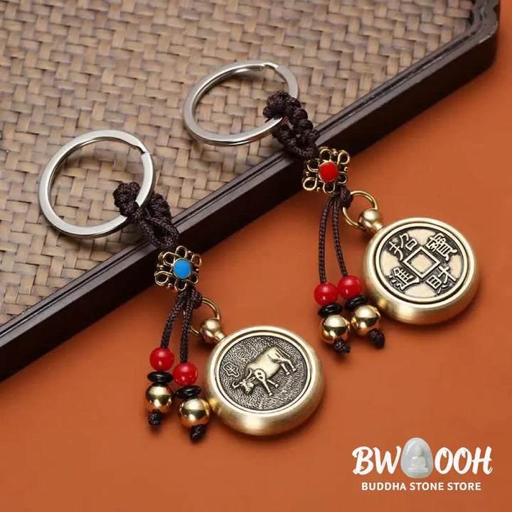BWOOOH 12 Chinese Zodiac Blessing Wealth Fortune Keychain - Key Chain