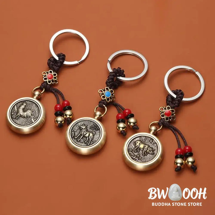 BWOOOH 12 Chinese Zodiac Blessing Wealth Fortune Keychain - Key Chain