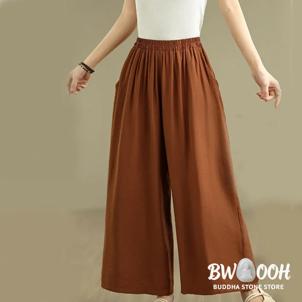BWOOOH 2pcs Casual Women’s Stand Collar Shirt Loose Pants Meditation Clothing Set - Women’s Meditation Cloth