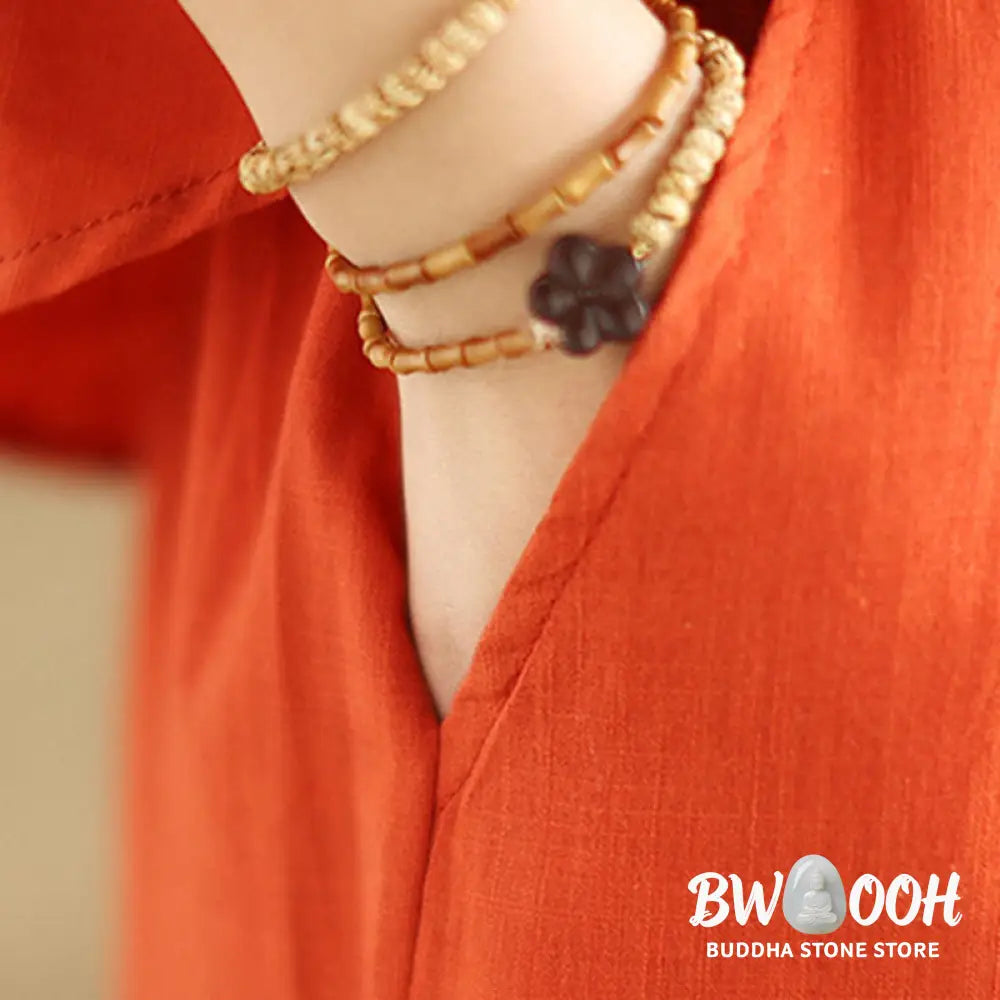 BWOOOH 2pcs Casual Women’s Stand Collar Shirt Loose Pants Meditation Clothing Set - Women’s Meditation Cloth