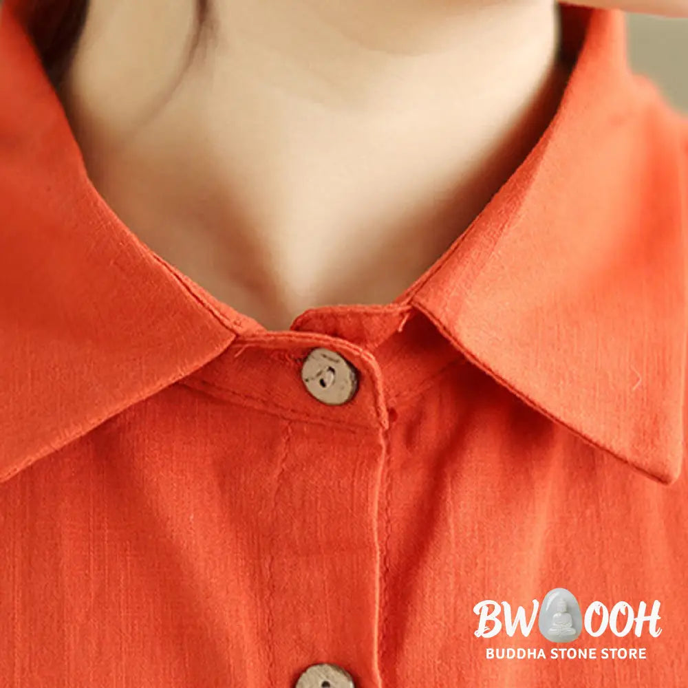 BWOOOH 2pcs Casual Women’s Stand Collar Shirt Loose Pants Meditation Clothing Set - Women’s Meditation Cloth