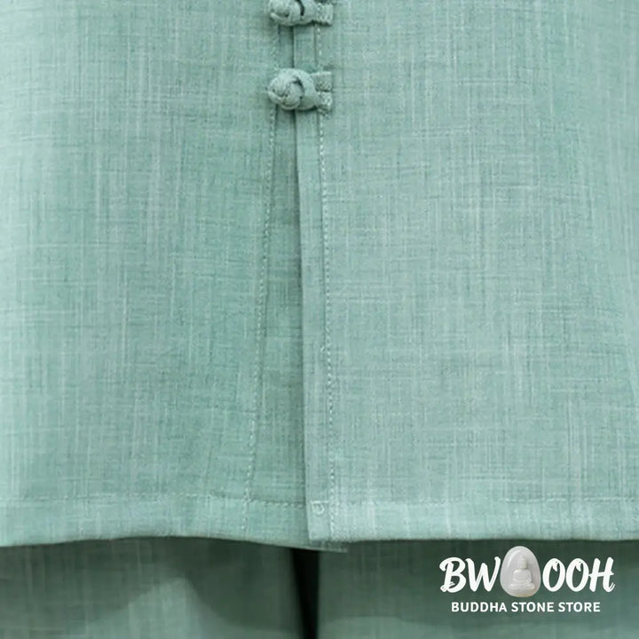 BWOOOH 2Pcs Chinese Frog-Button Long Sleeve Shirt Top Pants Meditation Zen Tai Chi Cotton Clothing Women’s Set