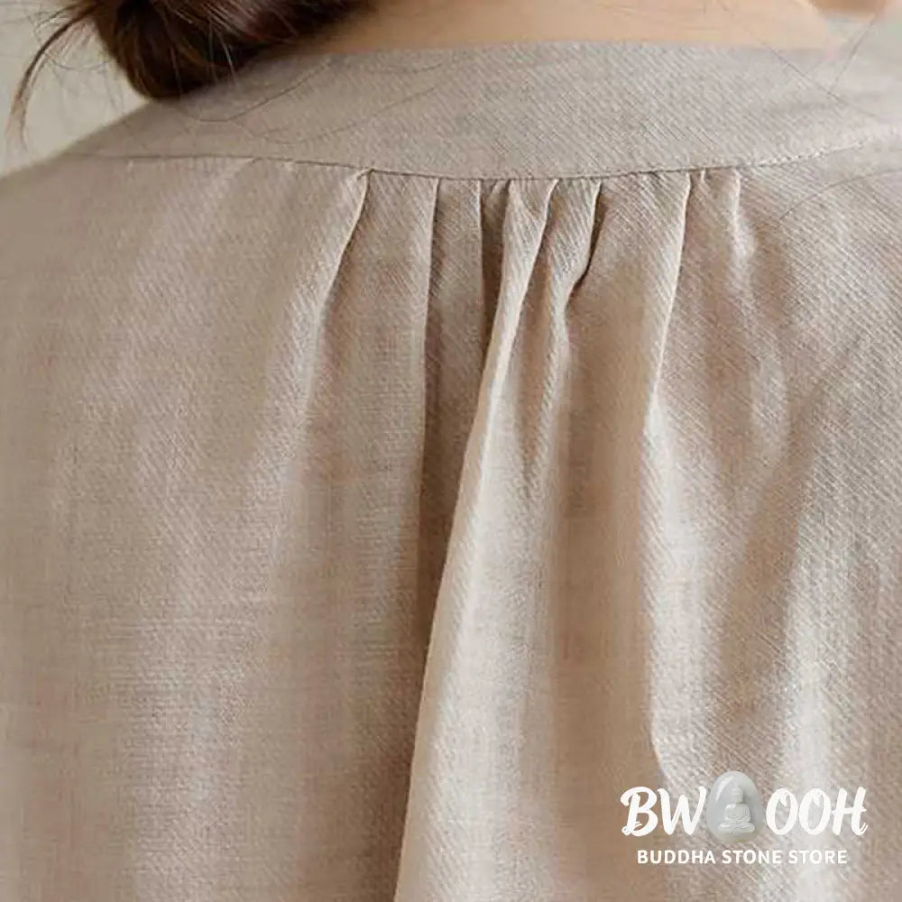 BWOOOH 2Pcs Cotton Embroidery Flowers Shirt Top Pants Meditation Zen Tai Chi Clothing Women’s Set - Women’s Meditation