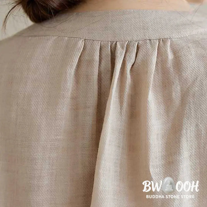 BWOOOH 2Pcs Cotton Embroidery Flowers Shirt Top Pants Meditation Zen Tai Chi Clothing Women’s Set - Women’s Meditation