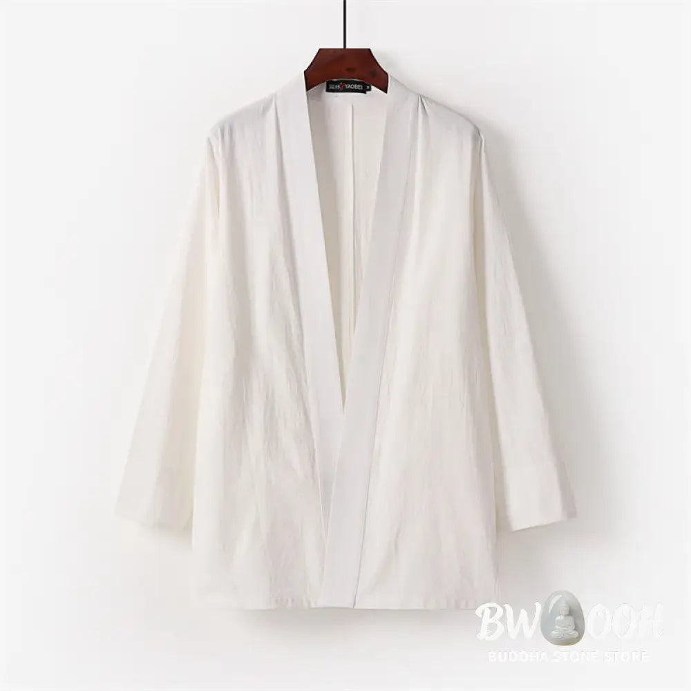 BWOOOH 2Pcs Cotton Kimono Ankle-Length Pants Men’s Meditation Cloth Set - Men’s Meditation Cloth