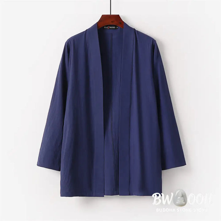 BWOOOH 2Pcs Cotton Kimono Ankle-Length Pants Men’s Meditation Cloth Set - Men’s Meditation Cloth