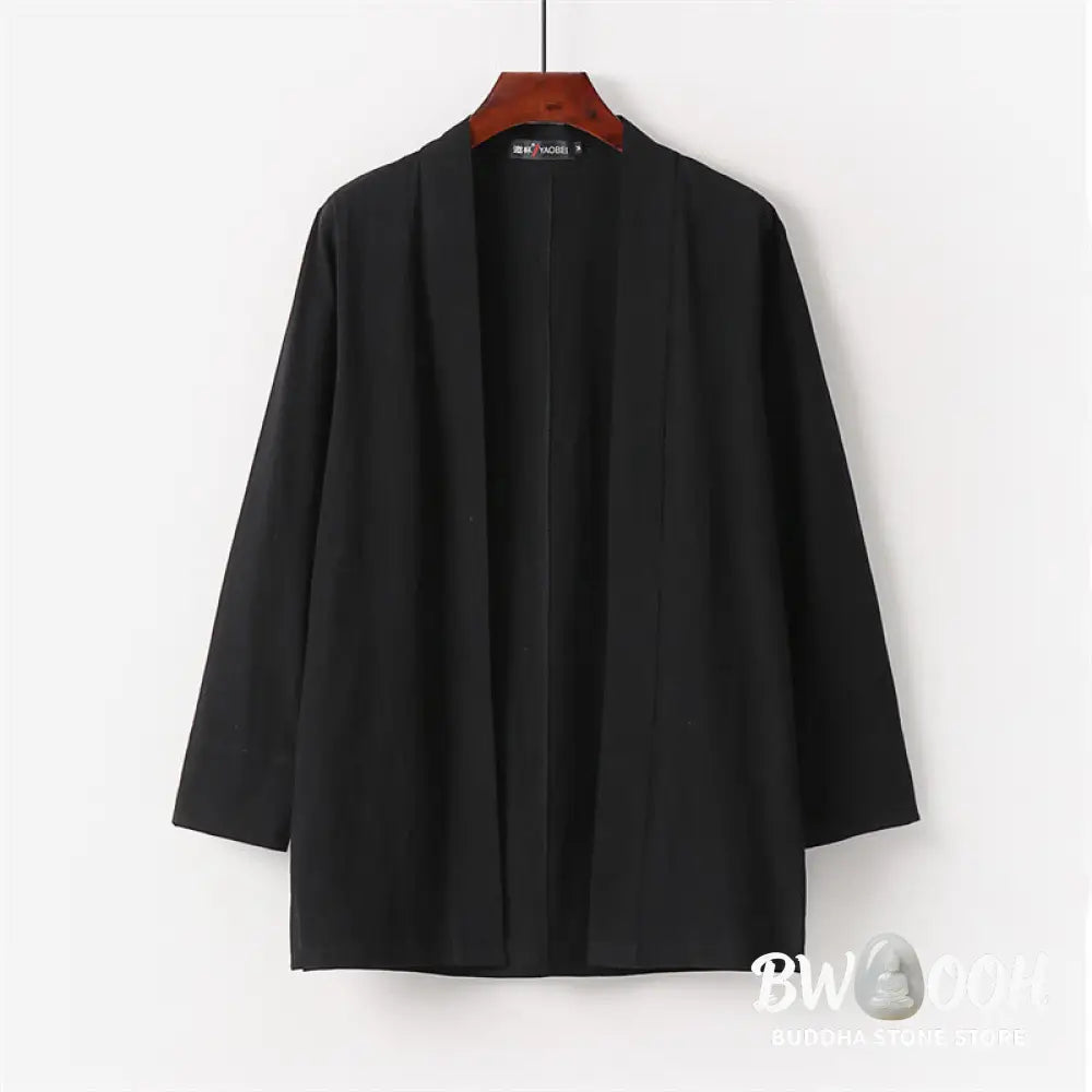 BWOOOH 2Pcs Cotton Kimono Ankle-Length Pants Men’s Meditation Cloth Set - Men’s Meditation Cloth