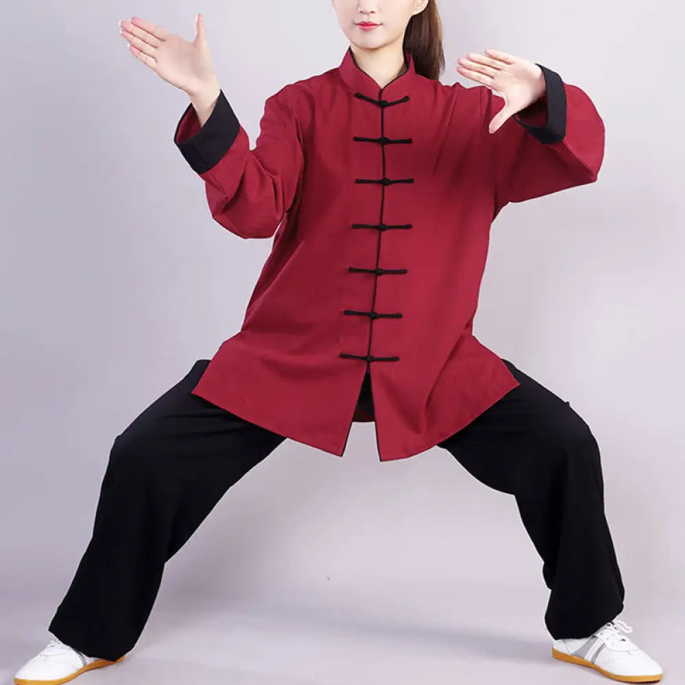 BWOOOH unisex winter cotton linen meditation set with frog buttons.