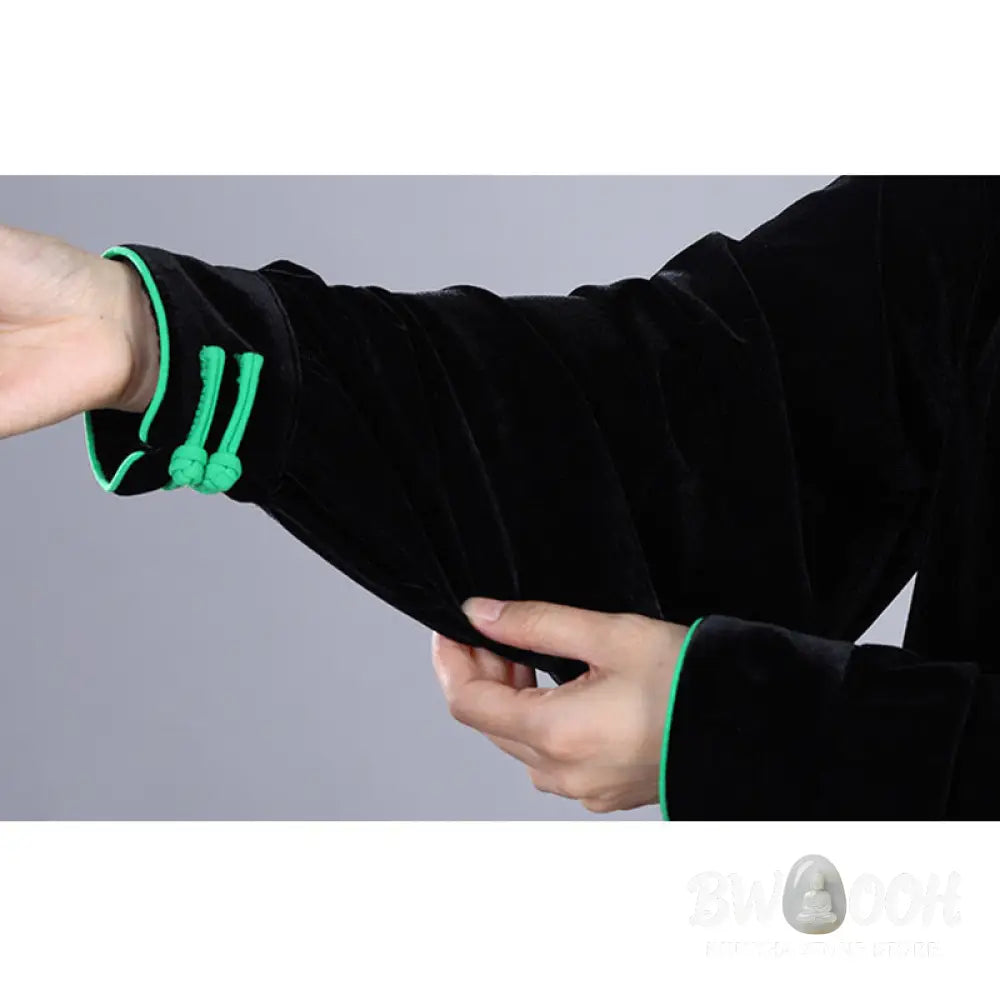 BWOOOH 2Pcs Fall Winter Tai Chi Meditation Qigong Zen Practice Unisex Velour Plush Clothing Set - Unisex Meditation