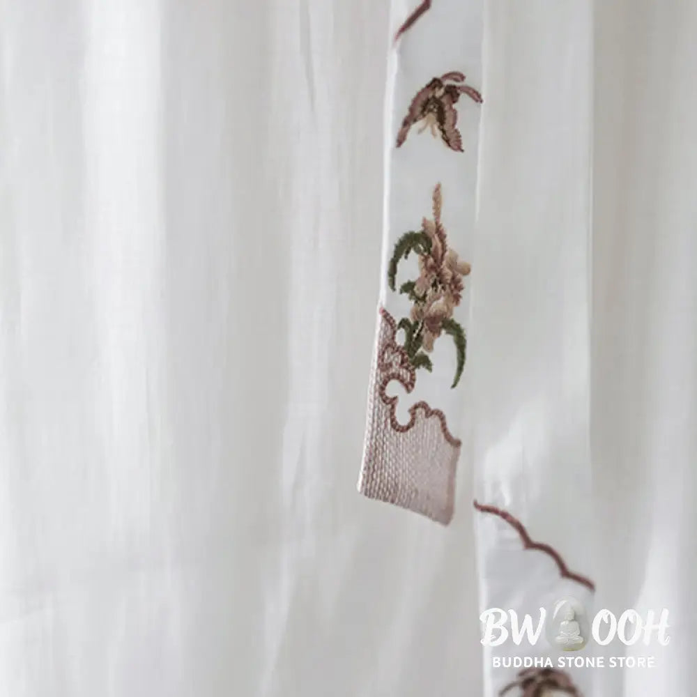 BWOOOH 2Pcs Flower Embroidery Short Sleeve Tee T-shirt Wide Leg Pants Set - 2-Piece Outfit