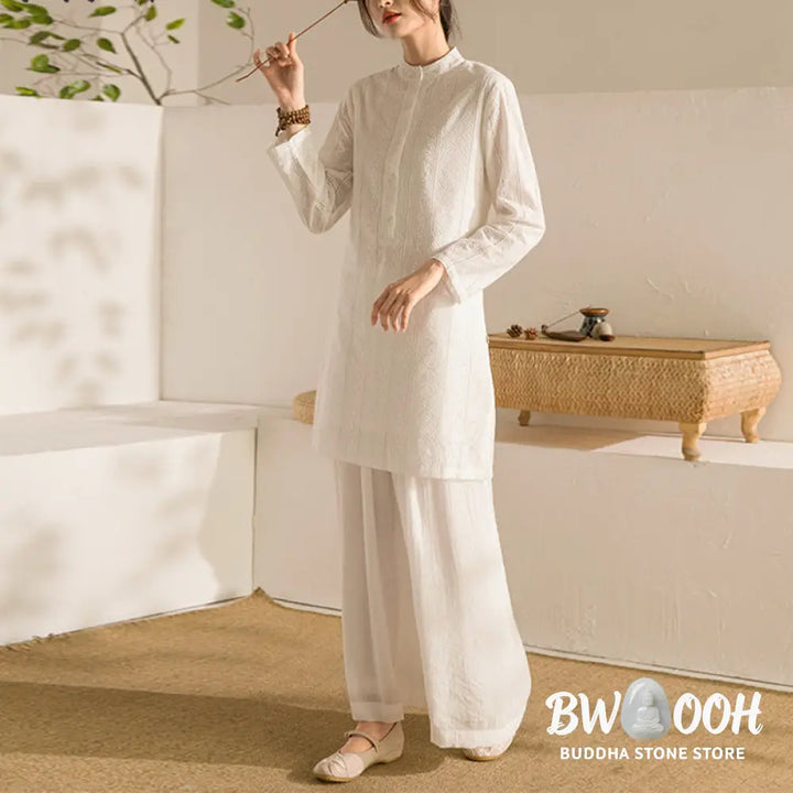 BWOOOH 2Pcs Long Sleeve Yoga Clothing Meditation Clothing Top Pants Women’s Set - Clothes