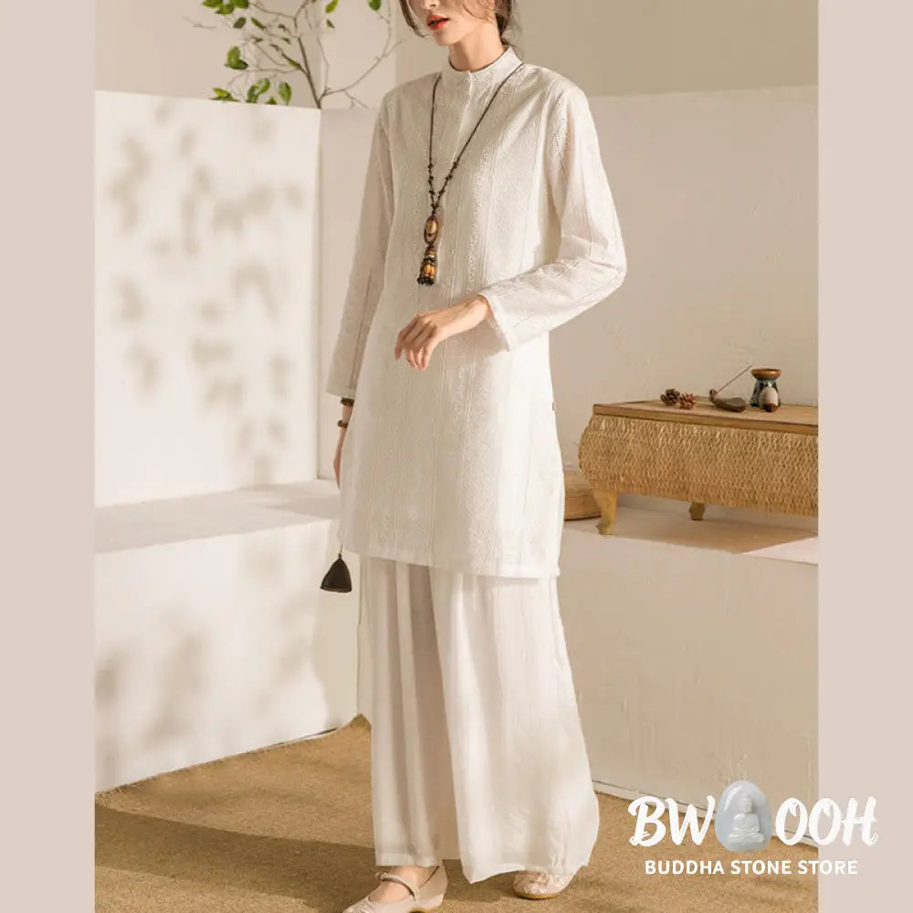 BWOOOH 2Pcs Long Sleeve Yoga Clothing Meditation Clothing Top Pants Women’s Set - Clothes