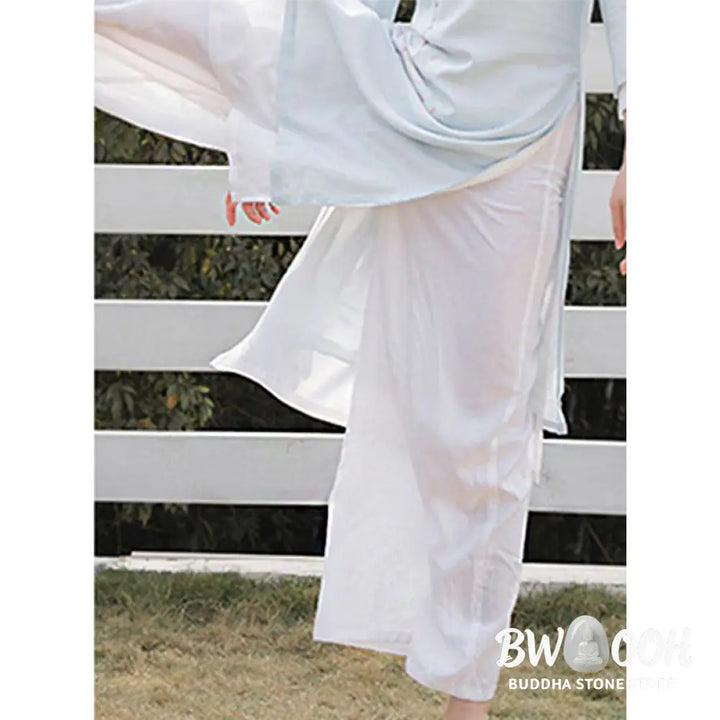 BWOOOH 2Pcs Lotus Pattern Tai Chi Meditation Yoga Cotton Linen Clothing Top Pants Women’s Set (Extra 30% Off | USE