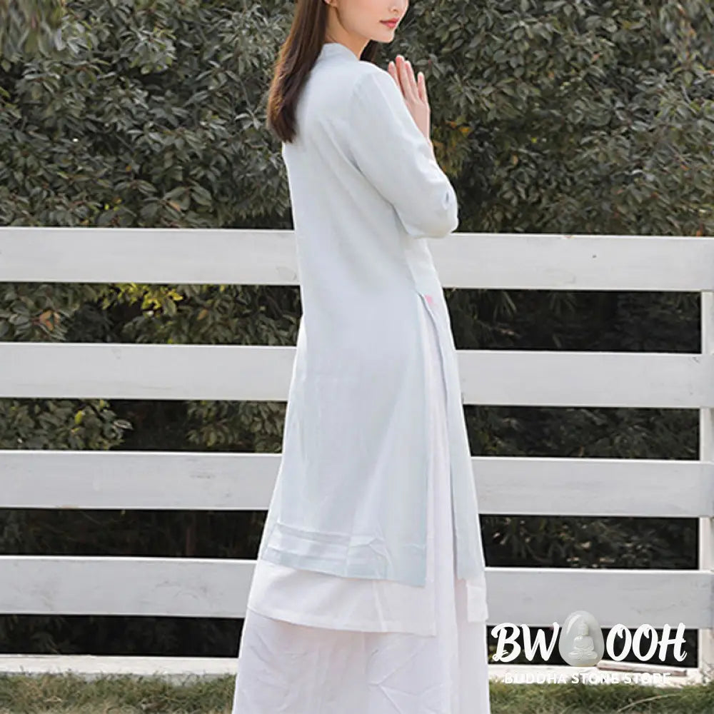 BWOOOH 2Pcs Lotus Pattern Tai Chi Meditation Yoga Cotton Linen Clothing Top Pants Women’s Set (Extra 30% Off | USE