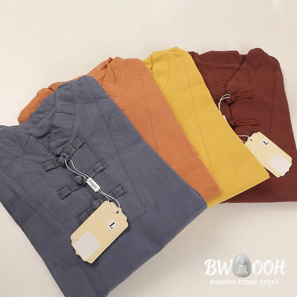 BWOOOH 2Pcs Men’s Short Sleeve Shirt Top T-Shirt Pants Meditation Zen Tai Chi Cotton Linen Clothing Set - Men’s