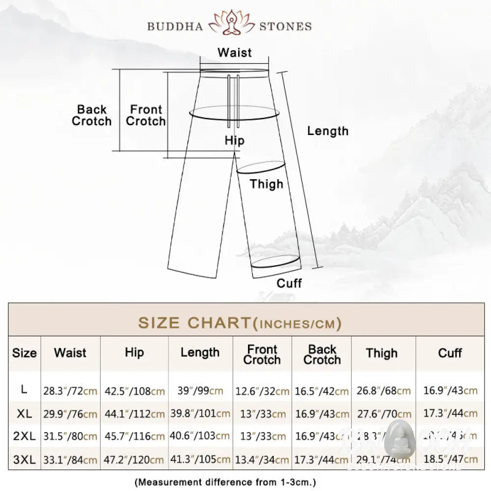 BWOOOH 2Pcs Men’s Tang Suit Koi Fish Pattern Frog-Button Long Sleeve Shirt Pants Set - Men’s Meditation Cloth