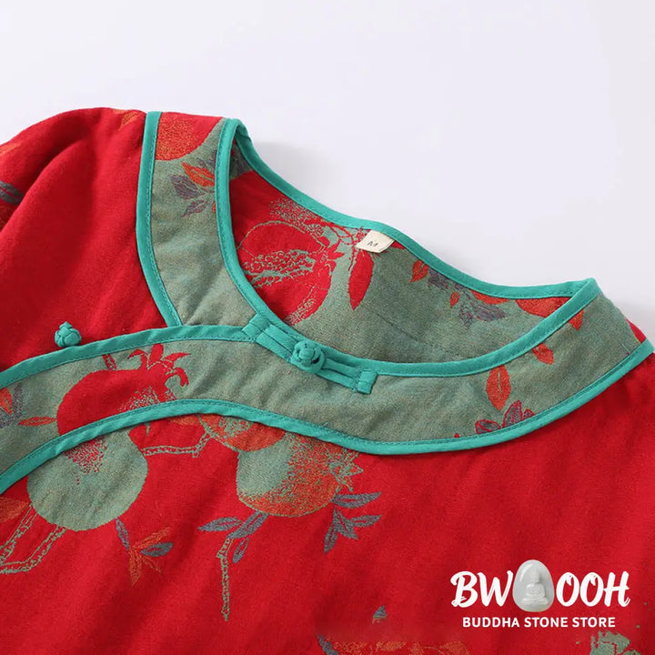BWOOOH 2pcs Patchwork Long Sleeve Frog-Button Shirt Pants With Pockets Pure Cotton Set - 2-Piece Outfit