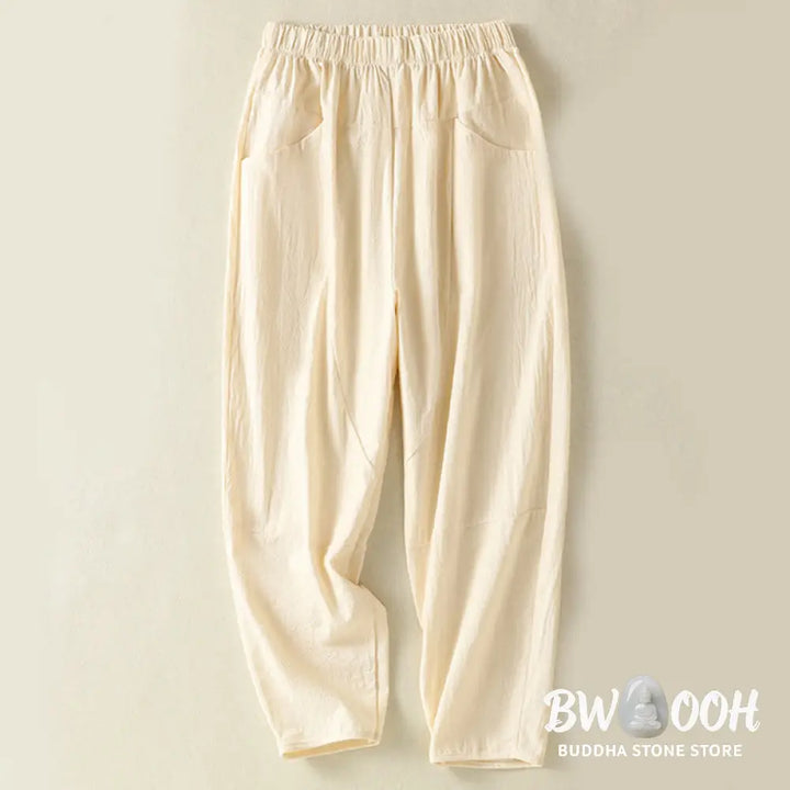 BWOOOH 2pcs Plain Women’s Short Sleeve Shirt Harem Pants Meditation Clothing Set - Women’s Meditation Cloth