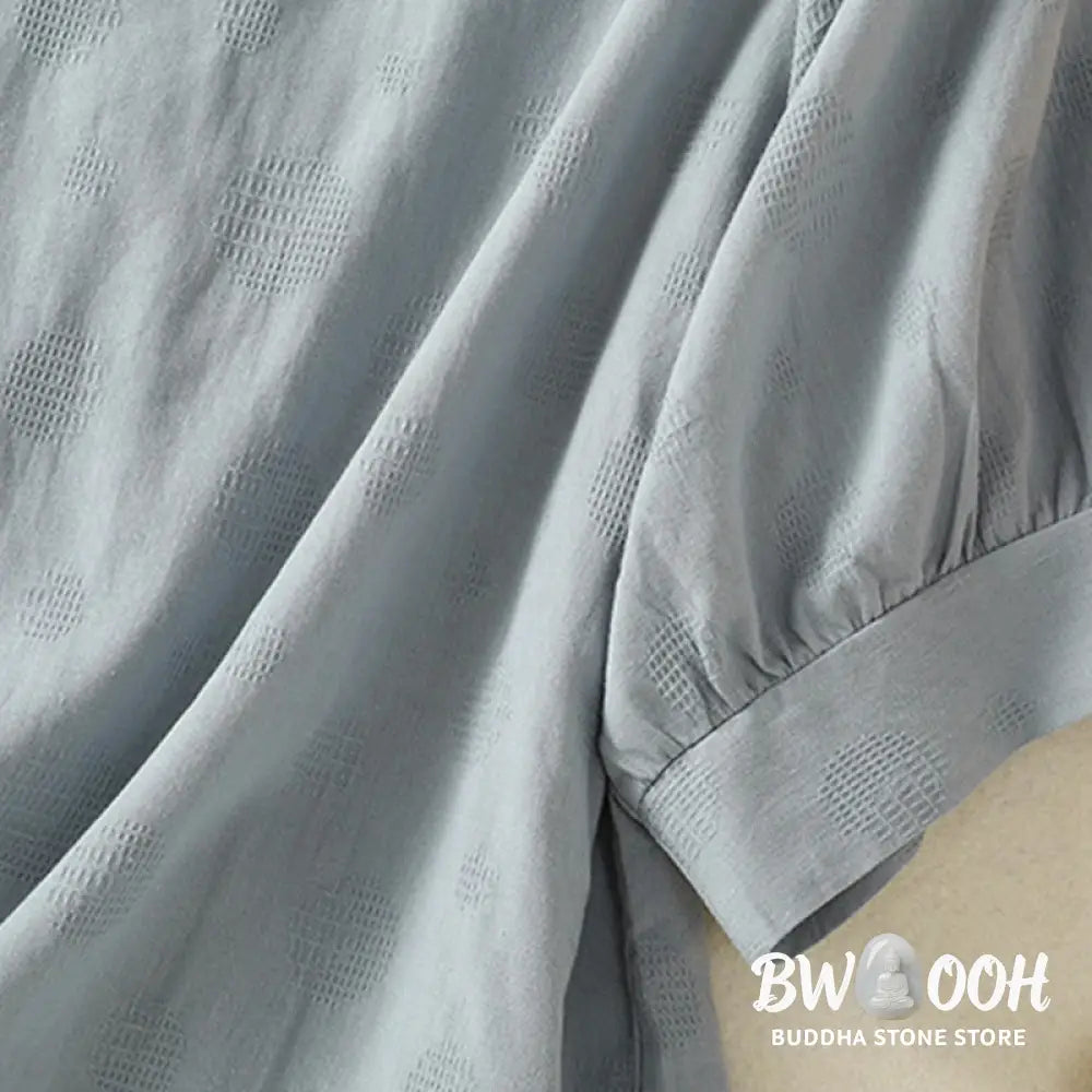 BWOOOH 2pcs Plain Women’s Short Sleeve Shirt Harem Pants Meditation Clothing Set - Women’s Meditation Cloth