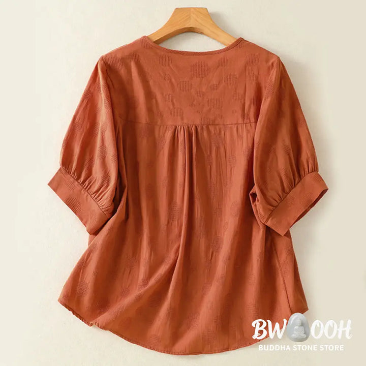 BWOOOH 2pcs Plain Women’s Short Sleeve Shirt Harem Pants Meditation Clothing Set - Women’s Meditation Cloth
