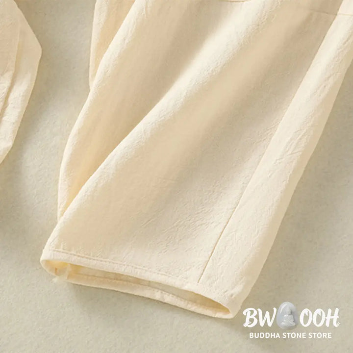 BWOOOH 2pcs Plain Women’s Short Sleeve Shirt Harem Pants Meditation Clothing Set - Women’s Meditation Cloth