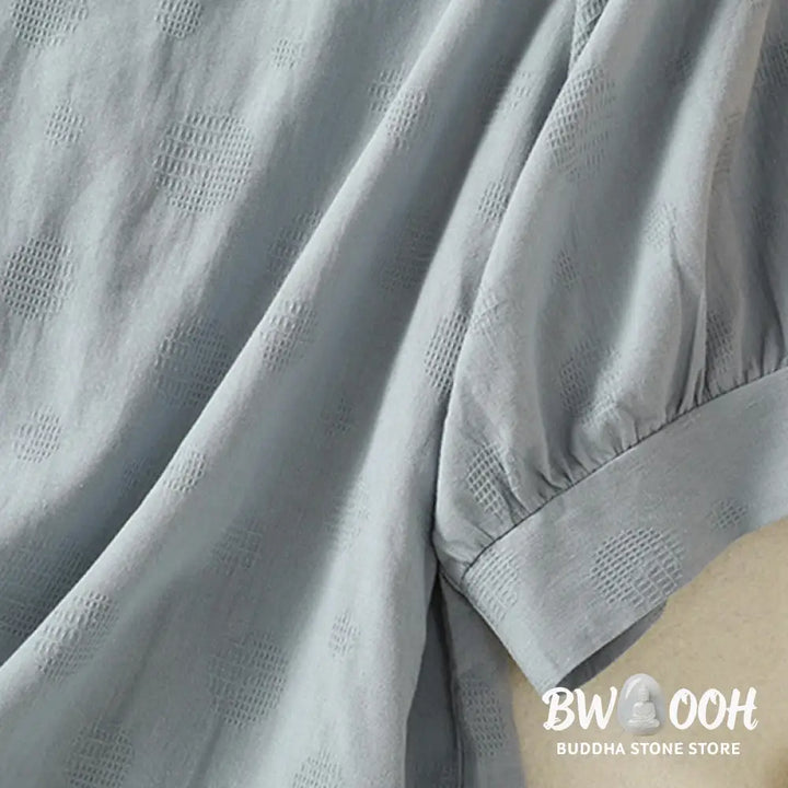 BWOOOH 2pcs Plain Women’s Short Sleeve Shirt Harem Pants Meditation Clothing Set - Women’s Meditation Cloth