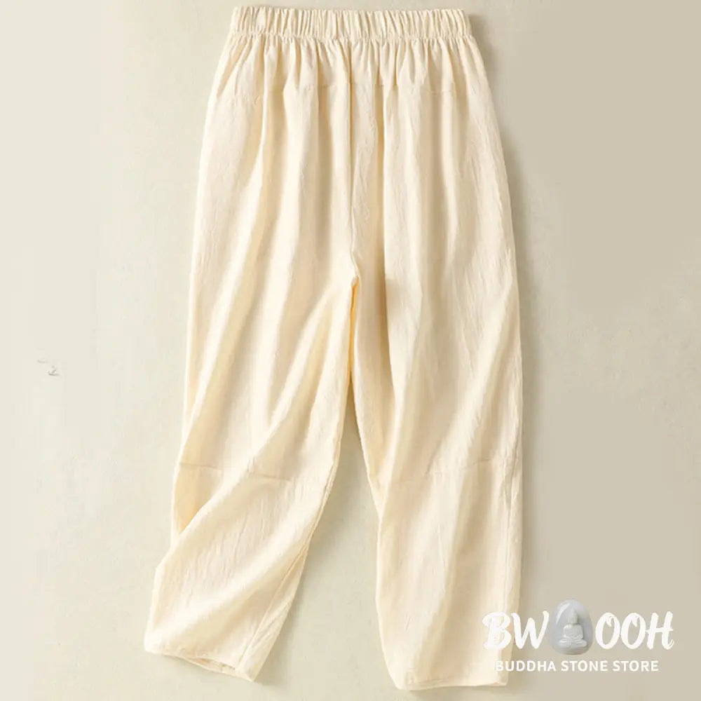 BWOOOH 2pcs Plain Women’s Short Sleeve Shirt Harem Pants Meditation Clothing Set - Women’s Meditation Cloth