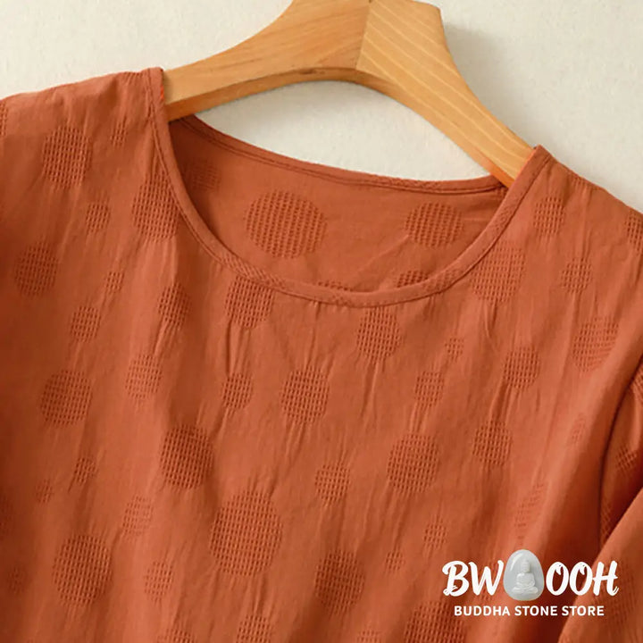 BWOOOH 2pcs Plain Women’s Short Sleeve Shirt Harem Pants Meditation Clothing Set - Women’s Meditation Cloth